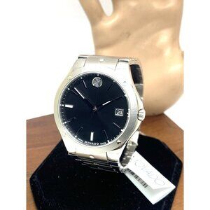 Movado Men's Watch 0607541 SE Black Dial Swiss Quartz Silver Steel 41mm